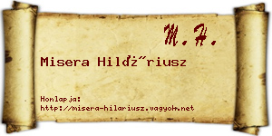Misera Hiláriusz névjegykártya